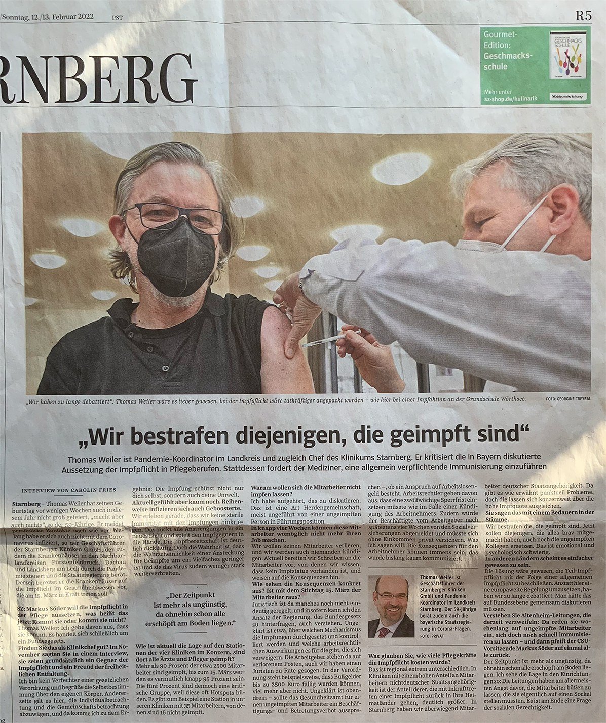 Süddeutsche Zeitung. Wochenende, 12./13.2.2022" - Lokalteil